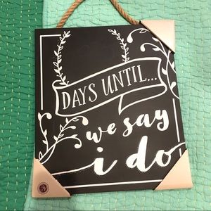 Hanging Chalkboard Countdown Wedding Sign